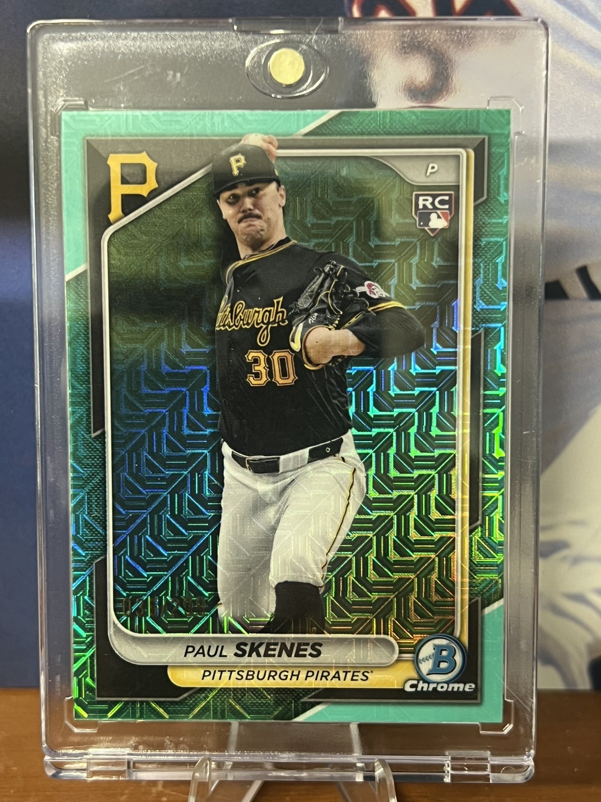 2024 Bowman Chrome - Paul Skenes #31 Aqua Mojo Refractor /299 (RC)