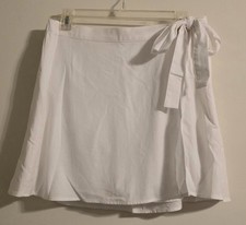 NWT Women's A New Day White Medium Skirt Elastic Waist Pull On Side Tie