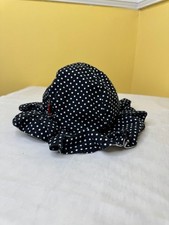 San Diego Hat Co. Black and White Polka Dot Reversible Sun Hat For Baby