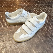 NWOB 295 Veronica Beard Reagan Sneakers White / Silver Size 9.5  Read 