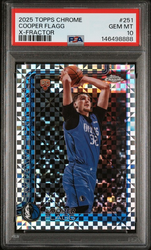 2025 TOPPS CHROME X-FRACTOR #251 COOPER FLAGG ROOKIE RC PSA 10