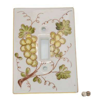 VTG Made in Japan Porcelain Grape Single Light Switch Cover Plate Hand Painted