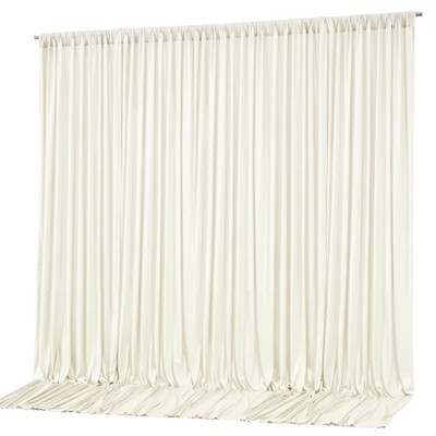 10x10ft Ivory Backdrop Curtain Panels for Parties - Polyester Photo Curtain B...