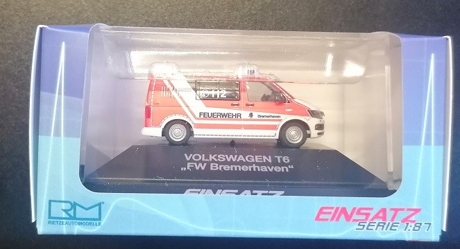 Rietze 53835 - 1/87 Volkswagen T6 FW Bremerhaven - New