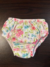 Green Sprouts baby girls Pull-up Reusable and Toddler Swim Diaper, White Flower