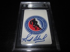 SID ABEL SIGNED AUTO HALL OF FAME HOF CARD BECKETT SLAB BAS DECEASED RED WINGS