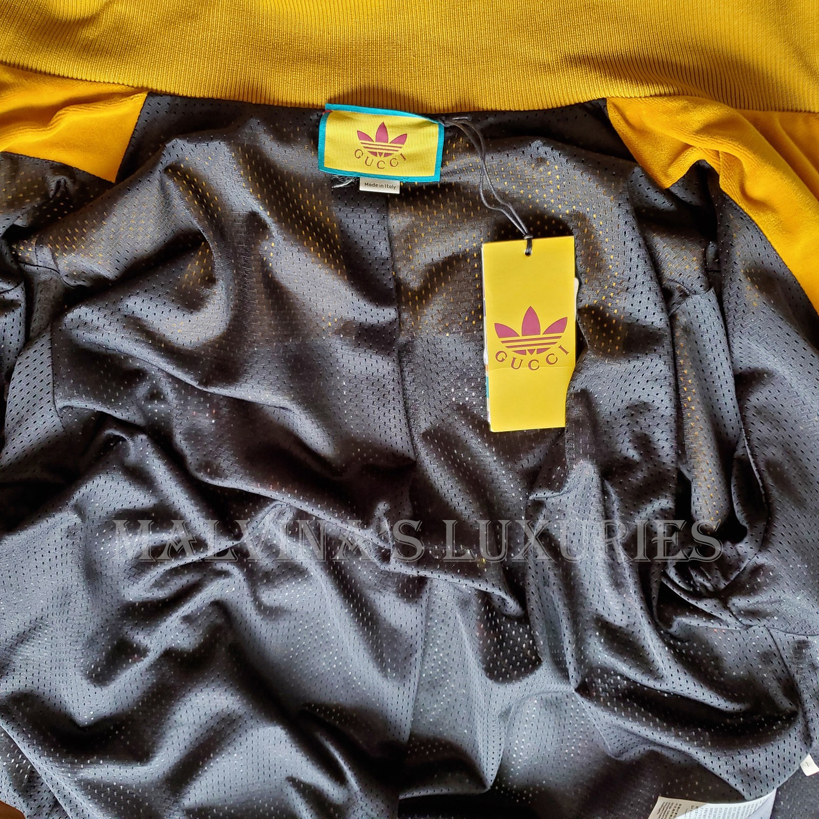 GUCCI JACKET X ADIDAS MACRO GG LOGO TREFOIL COTTON CHENILLE $2,500 sz L / LARGE image 8