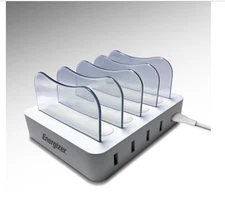 Energerizer 4 port USB charging station tray - Rapid charge dock phones, tablets
