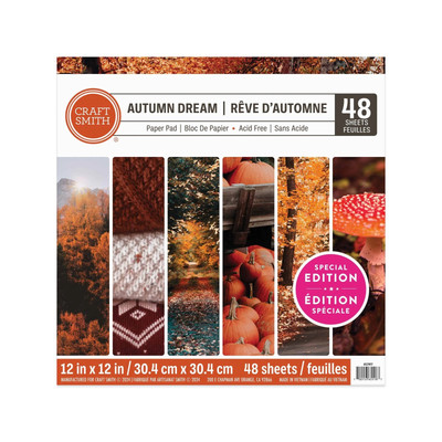 New Autumn Dream CRAFT SMITH  12''x12''  Paper Cardstock Pad 48 Sheets 24 Designs