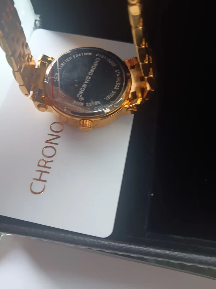 Nesta Chrono Diamond Uhr  Gold schwarz,UVP 1600,00 EURO  - Bild 2 von 4