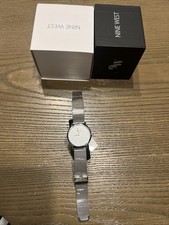 Woman's NINE WEST Watch LIANA 31mm Silver Quartz Dress with Metal Mesh
