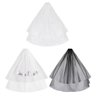 Stylish Two Layer Veil With Comb Hair Ornament For A Touch Of Sophistication