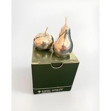 Kirk Stieff Pewter Salt & Pepper Shakers Set of 2 Apple & Pear With Box