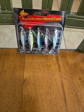5 Pack Multicolored Truscend Terminator Metal Lures With Treble hooks / New
