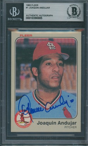 1983 Fleer #1 Joaquin Andujar Beckett Authentic Autograph Signed *0885 - Picture 1 of 1