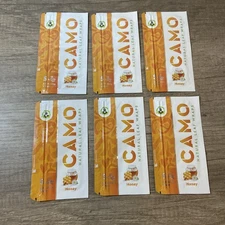 Camo Natural Leaf Wraps Honey Self Rolling Herbal Wraps (6 Packs/30 Sheets)