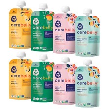 Cerebelly Organic Baby Food Pouches Variety Pack, Veggie  Fruit Purees, 16 N...