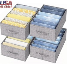 Wardrobe Storage Organizer Bins 6-Grid Clothes Organizer Jeans Pants Shorts New