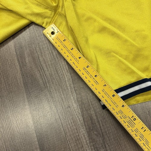 VTG ADIDAS MICHIGAN WOLVERINES YELLOW BLUE ATHLETIC BASKETBALL GYM SHORTS L (86) - Picture 5 of 6