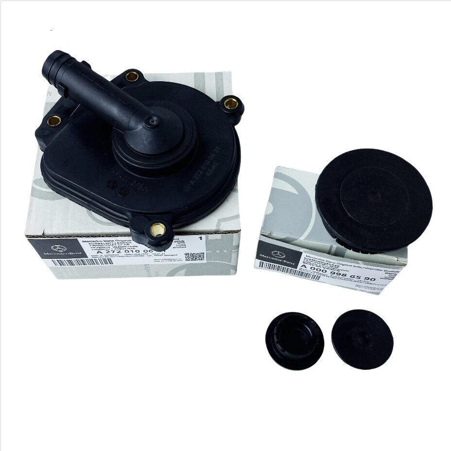 NEW 272-010-0631 For Mercedes Benz Engine Oil Separator Cover + Camshaft Cap Set Foto 2 de 4