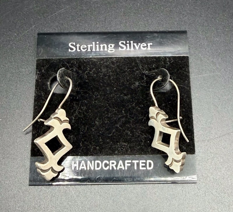 Sterling Silver 925 Mexico Drop Earrings Handcrafted OOC 9.8g