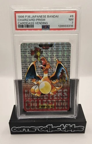 PSA 7 Charizard #6 Carddass 1996 Prism NM Pokemon Vending Pocket Monsters