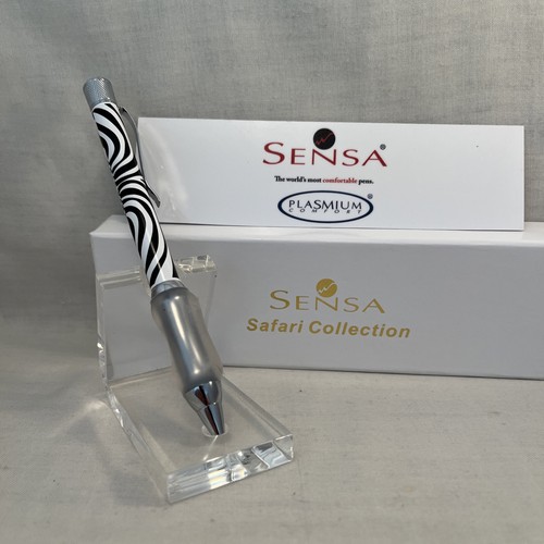 Sensa 2020 Plasmium Grip End Twist Retractable Ballpoint Pen - Safari Zebra