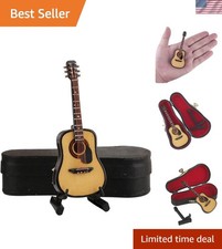 Realistic Mini Guitar Replica with Stand and Case   Perfect Home Ornament 3.93"