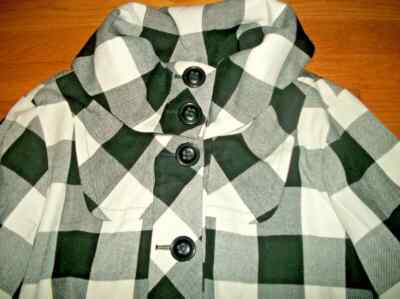 NWT LANE BRYANT ICON BLACK WHITE CHECKER COAT JACKET WOMEN'S PLUS SZ 14 16  18 20