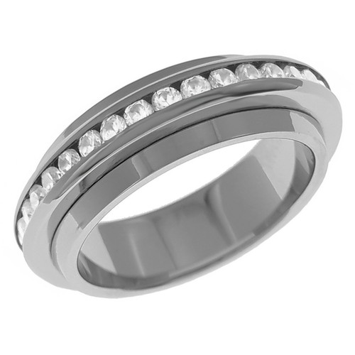 Bague Femme SARA En Rhodium Avec Zirconiums - Taille 55, Neuf Avec étiquettes