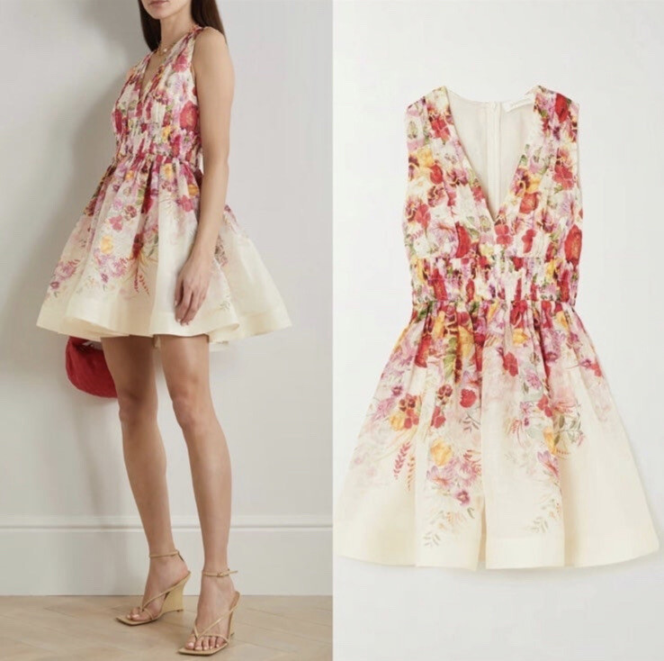 NWOT $1,150 Zimmermann Wonderland Silk Linen Elka Poppy NWOT $1,150 Zimmermann Wonderland Silk Linen Elka Poppy