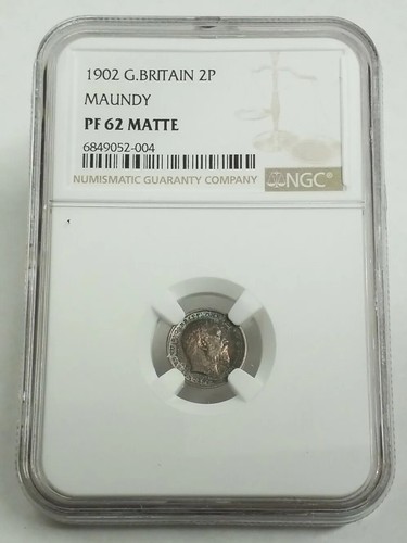1902 Great Britain Maundy Proof Set 1p, 2p, 3p, 4p NGC PF 61-64 MATTE #8600 - Picture 4 of 9