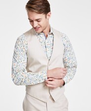 Bar III Men's Slim Fit Stretch Cotton Solid Suit Vest XL yno1324
