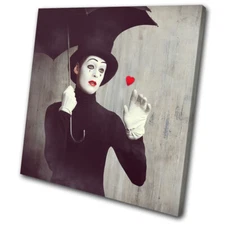 Surrealism Mime Artist Umbrella Fantasy SINGLE CANVAS WALL ART Picture Print
