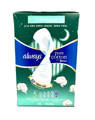 ALWAYS PURE COTTON, SIZE 5, 18 CT - Overnight Heavy