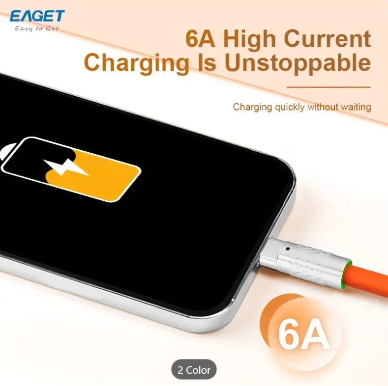 120W USB Type C/Micro-USB USB-C Type-C Data Sync Charger Fast Charging Cable - Image 2 of 4