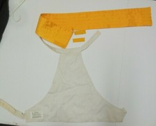 Fechheimer Bros Pleated Band Cummerbund Flag Gold White Satin finish Bib Mens