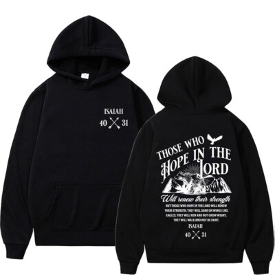 #ad Isaiah 40:31 Bible Verse Christian Inspirational Short Sleeve Unisex Hoodie $33.00