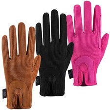 AF Equestrian Ladies Horse Riding Gloves Dublin Track Fabric Leather Amara