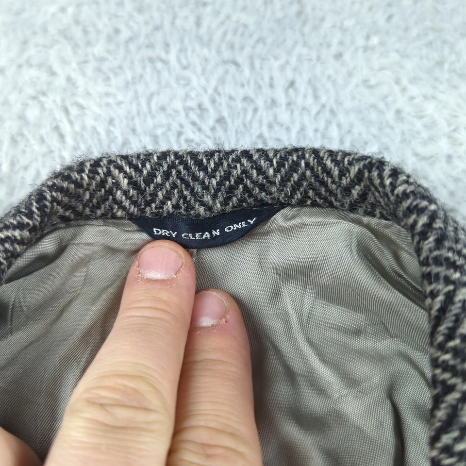 Blazer de tweed vintage Eddie Bauer Harris para hombre 42L gris lana espiga 3 botones Foto 4 de 4