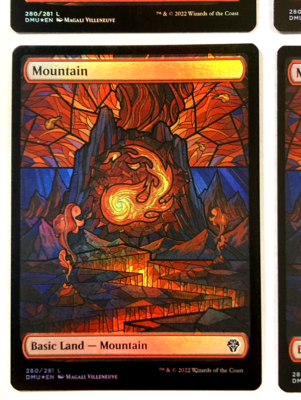 MTG 4X Mountain Dominaria United *SHOWCASE FOIL* 280/281 NM Land