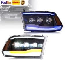 For 2009-2018 Dodge Ram 1500 2500 3500 Led Reflector Headlights Sequential Pair