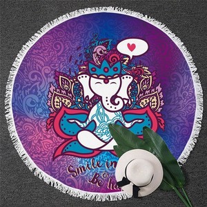 Details About Dessin éléphant Tapisserie Boho Mandala Rond Serviette De Plage Dieu Indien