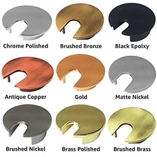 Electriduct 1.57" / 2" / 2.5" - Metal Round Office Desk Table Grommets