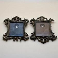 Mini Photo Frames Hong Hong Lot Of 2 Gold Colored Plastic Miniature