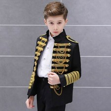 Boys Kids Children Hussar Suit Jacket Dance Show Costume Drummer Blazer