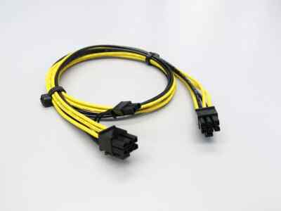 24 inch 16AWG 6 Pin Male to 8 Pin (6+2) Male PCIE Power Cable
