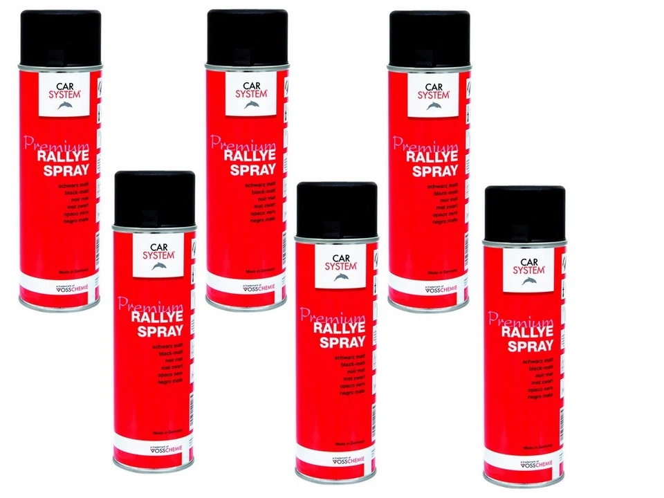 6x Spraydose 500ml 1K CS Rallye Premium Spray Schwarz Matt Farbspray Autolack ! - Bild 1 von 1