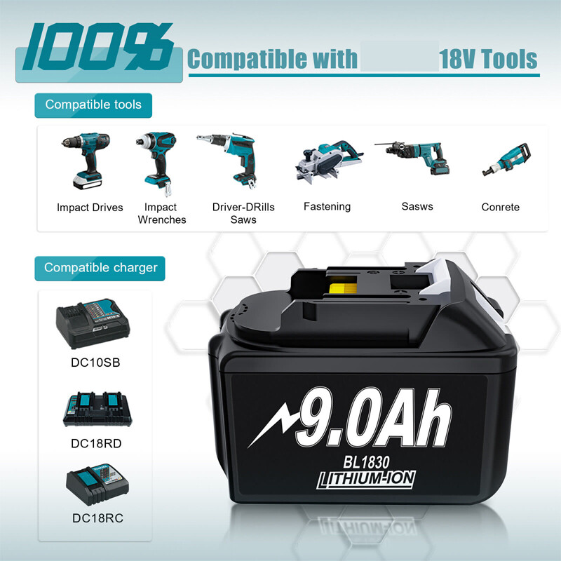 BL1860B BL1850 BL1830 2x Ersetzen Für Makita Akku 18V 6,0Ah LXT Li Ion Bl1860b Bl1850 926029