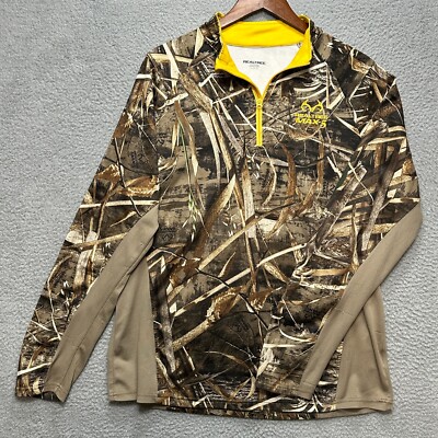 RealTree Camo 1/4 Zip Sweater Sweatshirt Pullover Mens L Max 5Camouflage 10 S4